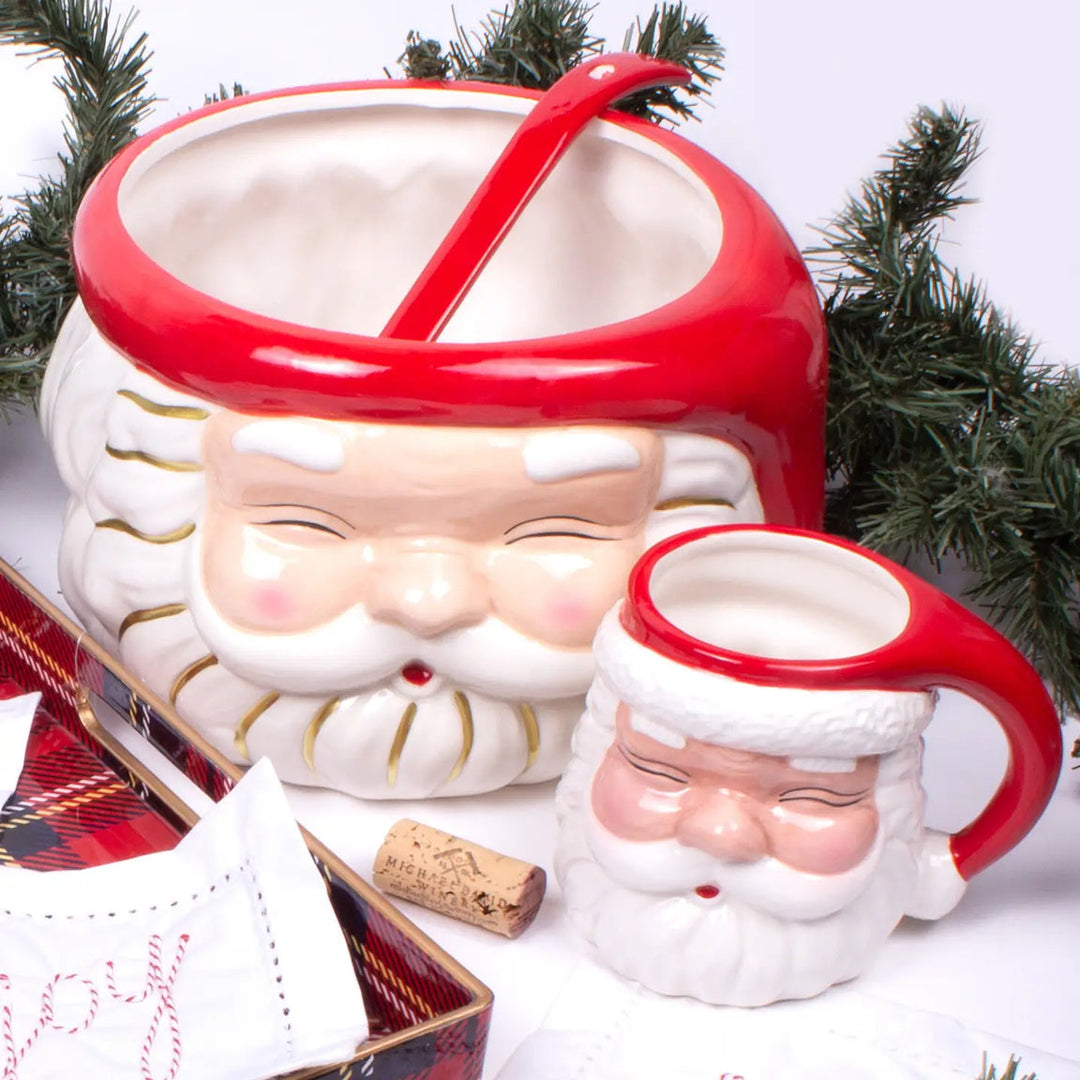 Newest Vintage Santa Punch Bowl